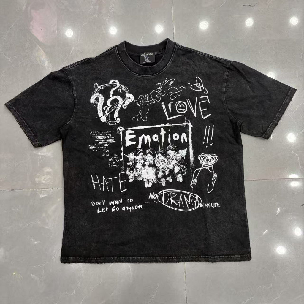 European Street Fashion Printed Short Sleeve T-Shirt For Men
